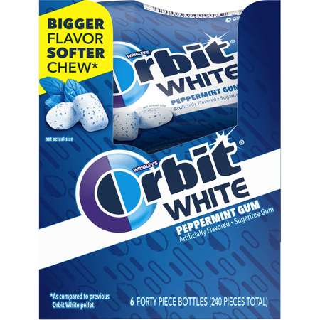 ORBIT Orbit White Peppermint Soft Chew Bottle 40 Pieces, PK24 384815